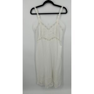Vintage POWERS MODEL FULL SLIP  Nylon Denier White Lace Size 36